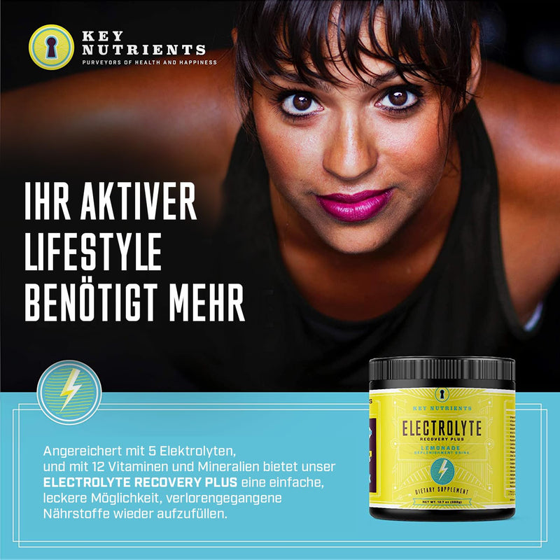 KEY NUTRIENTS Electrolytes Powder No Sugar - Refreshing Lemonade Electrolyte Drink Mix - Hydration Powder - No Calories, Gluten Free - Powder and Packets (20, 40 or 90 Servings) - BeesActive Australia