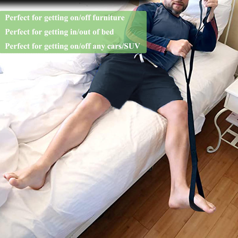 Leg Lifter Strap Rigid Foot Lifter Mobility Aid Multi-Loop Leg Lifter Mobility Aid with Handgrip Leg Raiser Strap for Bed with Non Slip Foot Pad for Elderly Disability Mobility Aids for Wheelchair Car - BeesActive Australia