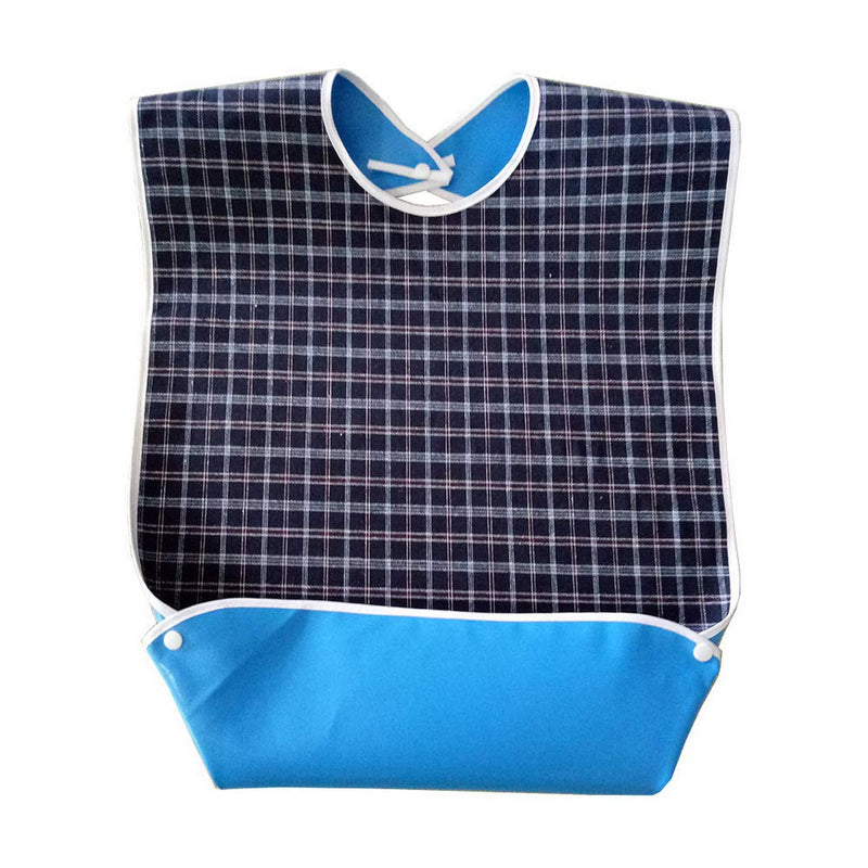 pengxiaomei Adult Bibs,Adult The Eldly Bib Adult Washable Dining Bibs for Elderly Blue - BeesActive Australia