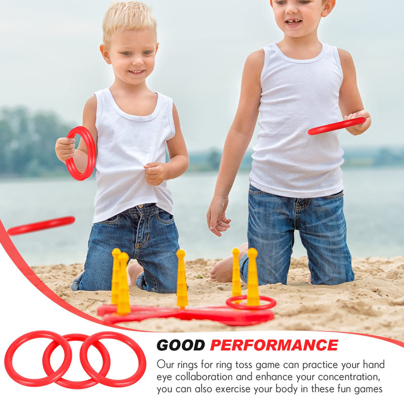 12 Pieces Ring Toss Rings for Bottles Red Plastic Rings for Ring Toss Plastic Bottle Ring Toss Game Carnival Games Wine Toss Rings Small Fun Target Ring Toss Rings for Backyard Outdoor Parties, 2 Inch - BeesActive Australia