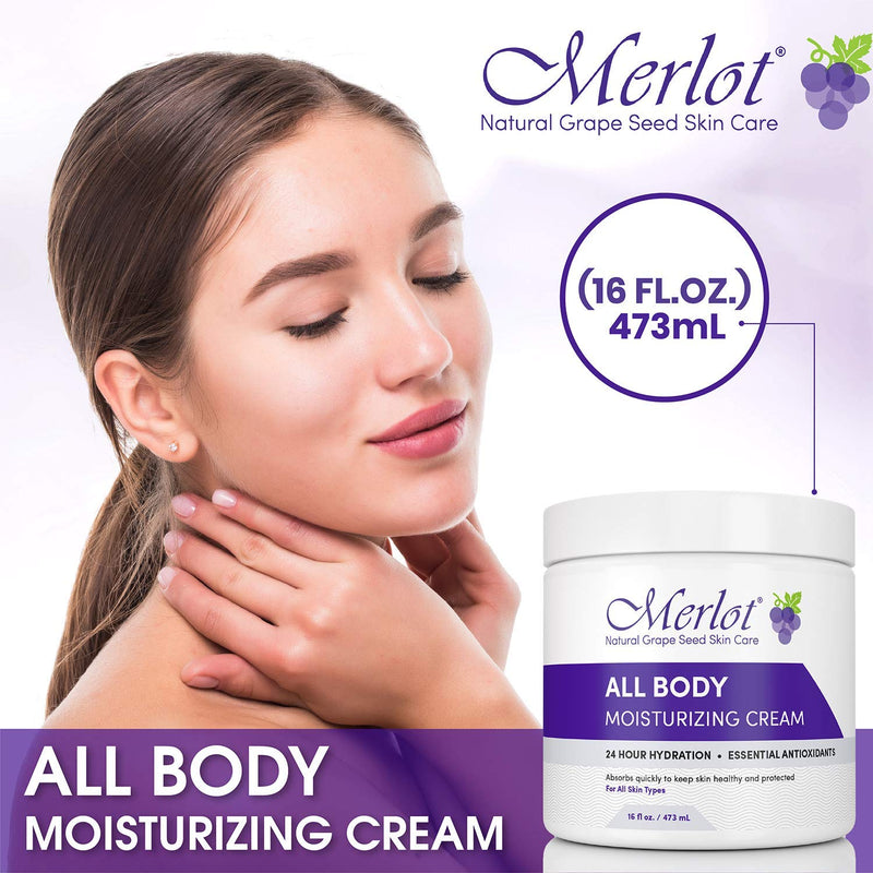 MOISTURIZING BODY CREAM BY MERLOT | FOR ALL SKIN TYPES | 16 OZ - BeesActive Australia