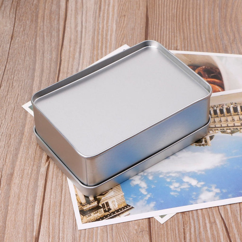 SimpleLife Metal Tin Silver Storage Box Case Organizer/Coin Holder Capsules Container/Candy Key Case (Silver) - BeesActive Australia