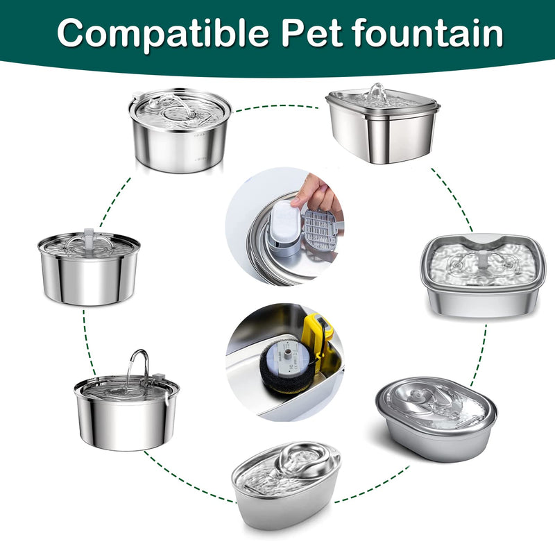 Cat Water Fountain Filters,Cat Fountain Replacement Filters for Stainless Steel 67oz/2L Adjustable Water Flow Pet Water Fountain ,Dog Water Fountain 8+8 Pack - BeesActive Australia
