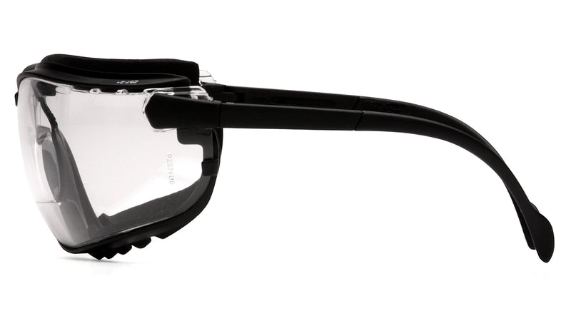 Pyramex V2G Readers Safety Glasses with Adjustable Strap and Magnifying Reader's Lens Black Frame/Clear Anti-fog +2.0 Lens - BeesActive Australia