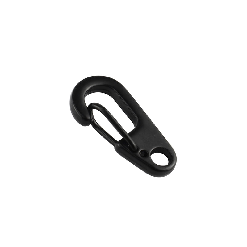 SWATOM Mini SF Alloy Carabiner Clip Tiny Spring Snap Hook Carabiners for Backpack Camping Bottle Using Keychains Accessories 5p Black+keyring - BeesActive Australia