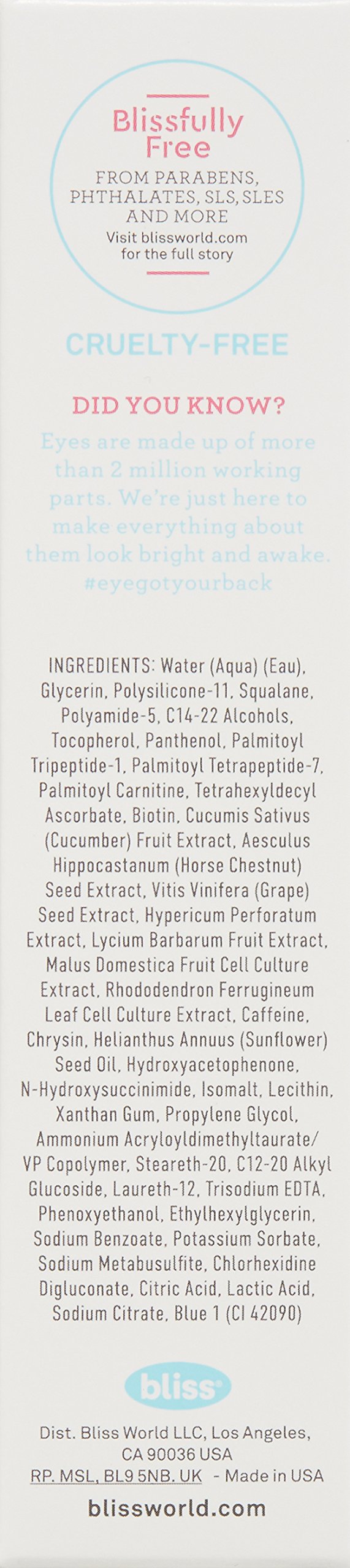 bliss Eye Do All Things Hydrating Eye Gel Depuff & Brighten Straight-from-the-Spa Paraben Free, Cruelty Free 0.7 fl oz - BeesActive Australia