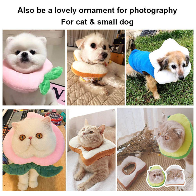 Amakunft Adjustable Cat Cone Collar Soft, Cat Recovery Collar, Cute E Collar for Cats After Surgery, Cat Neck Cones to Stop Licking for Cat/ Kitten/ Small Dog Toast - BeesActive Australia