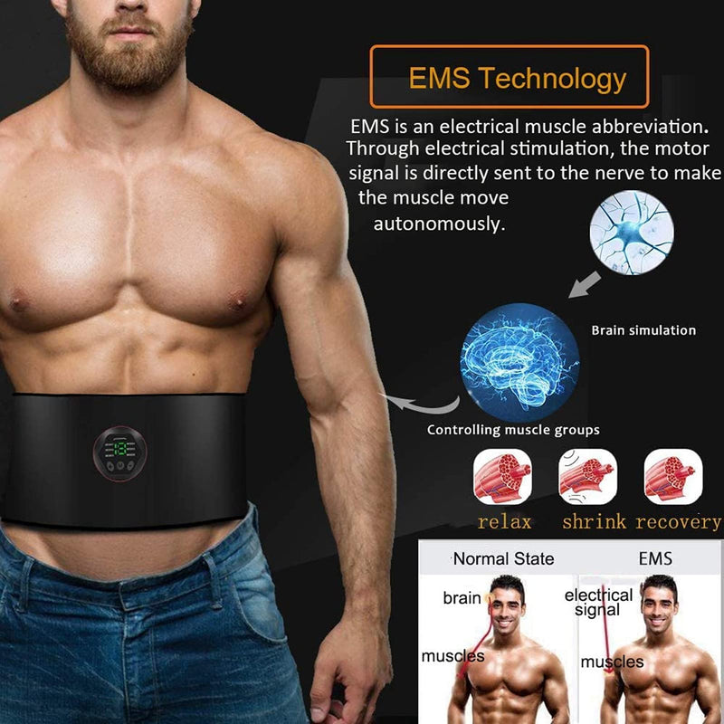 ABS Stimulator Muscle Toning Training Belt, Muscle Toner Waist Trimmer Equipment for Men Women, Abs Fitness Belt Workout Rechargeable Abs Muscle Training Gear - BeesActive Australia