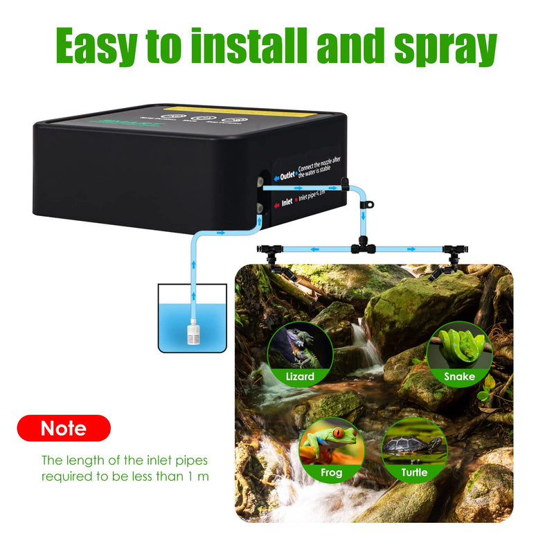 Paddsun Reptile Humidifier, Automatic Mister for Reptiles, Intelligent Spray System Adjustable Spray Nozzles for Reptiles/Chameleons/Herbs - BeesActive Australia
