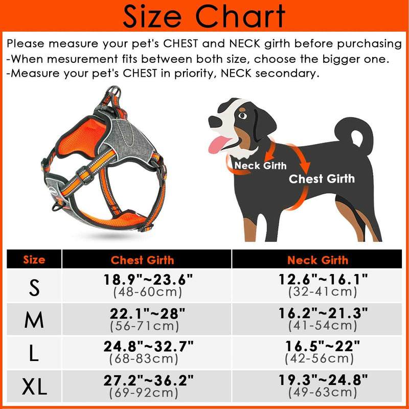 ThinkPet Step in Vest Dog Harness with ID Pocket and LED Clip，Front Clip No Pull Choke Free Escape Proof Padded Breathable Reflective Halter for Small Breed Orange Yellow Training Walking Hiking - BeesActive Australia