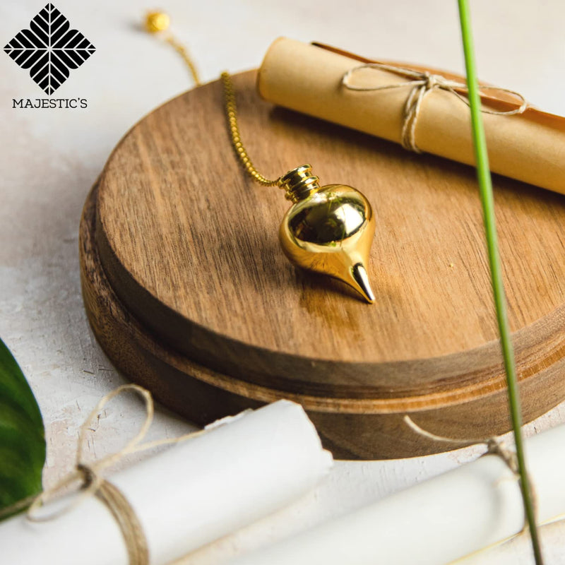 Egyptian Thot Dowsing Pendulum & Abbe Mermet drop Pendant in Gold Brass - Pack of 2 Divinatory Pendulums - BeesActive Australia