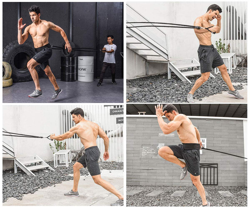 YNXing Resistance Training Rope Explosive Force Bounce Physical Training Resistance Rope Improving Speed, Stamina and Strength 6.6ft Elastic rope - BeesActive Australia