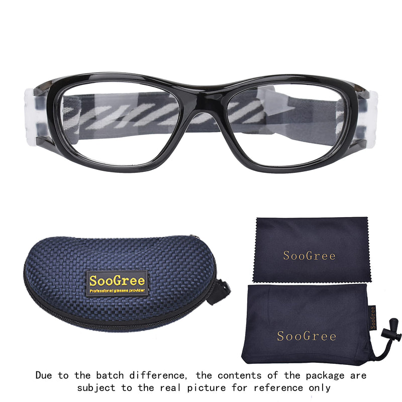 Kids Sports Glasses Basketball Football Safe Training Goggles Anti Fog 7-12 Black Frame White Pad - BeesActive Australia