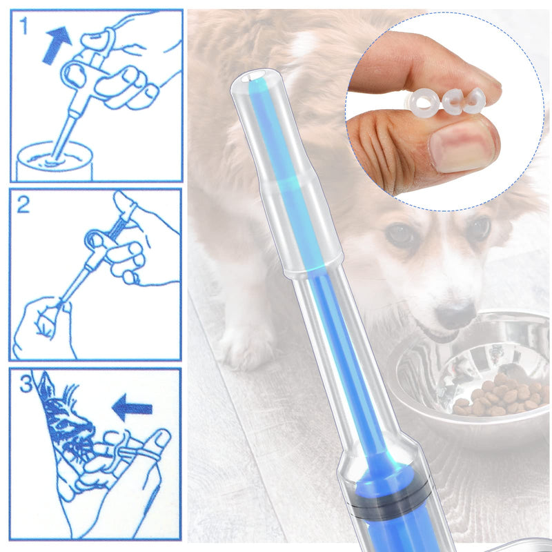 Nuanchu 4 Pieces Cat Pill Shooter Dog Pill Dispenser Pet Piller Popper Pill Gun Pet Tablet Syringe Pusher Soft Tip Pet Medicine Feeder Pill Giver Medical Feeding for Small Animals Blue - BeesActive Australia