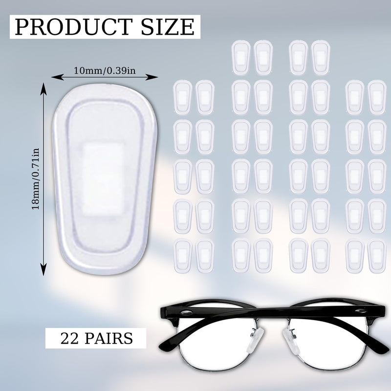 22 Pairs Silicone Nose Pads for Glasses, Slip-On Glasses Nose Pad Replacement Pads for Eyeglasses, Anti Slip Soft Eyeglasses Temple Grips Retainer for Screw-in Glasses Sunglasses (White) - BeesActive Australia