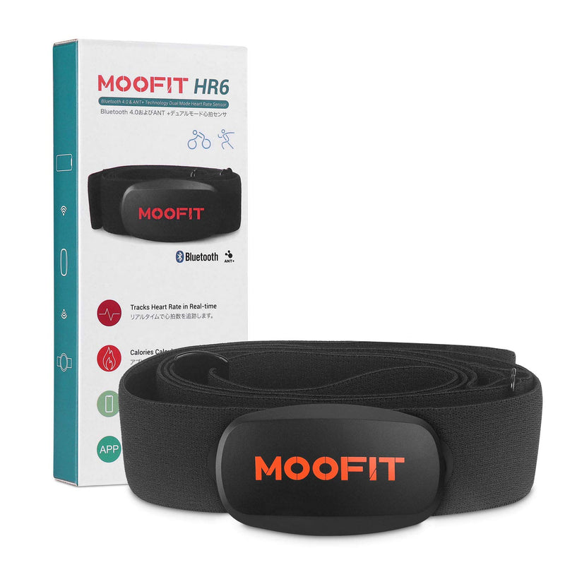 moofit Heart Rate Monitor with Chest Strap Bluetooth & ANT+ Chest Heart Rate Sensor IPX7 Waterproof Fitness Tracker Compatible with Zwift, Wahoo Fitness, Rouvy, Peloton (MooFit app Unavailable) - BeesActive Australia