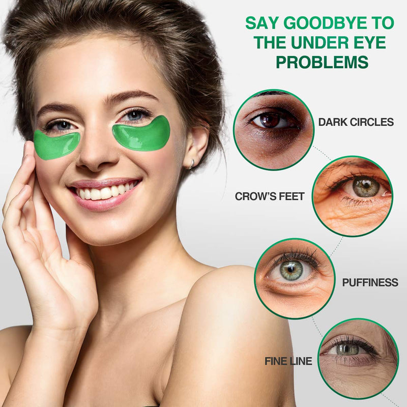 Under Eye Patches Matcha Under Eye Mask At Home Spa Skin Care Treatment Collagen Aloe Green Tea Eye Treatment Masks Eye Pads for Dark Circles Reducing Wrinkle & Puffiness Gift for Women Mother - BeesActive Australia