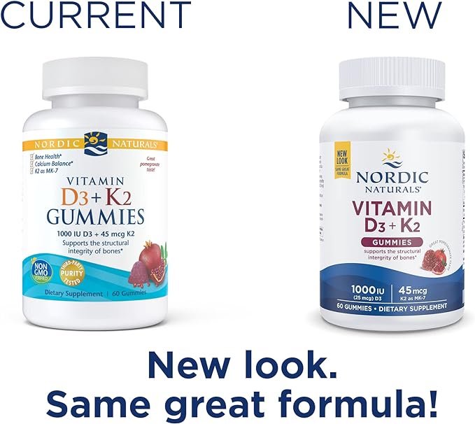 Nordic Naturals Vitamin D3+K2 Vitamin D3+K2 Pomegranate Flavor 60 Gummies [Directly Delivered Overseas] - BeesActive Australia