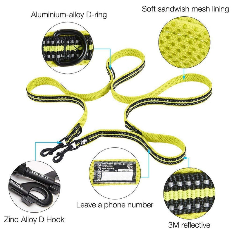 Creation Core Multi-fuctional Reflective Dog Leash with Snap Hook Adjustable Hands Free Walking Training Running Leash L 1" Width, 3.6-6.6Ft Pink - BeesActive Australia