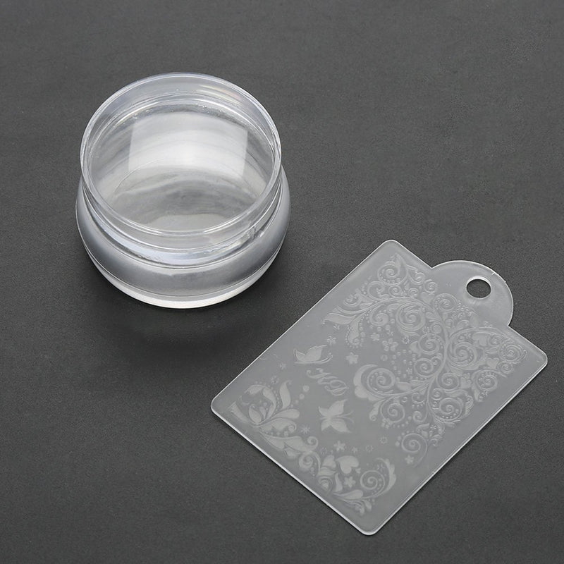 Nail Stamper and Scraper Kit Stamp Stamping Plate Nail Art Equipment 1 Stamper 1 Scraper 10 Templates Polish Transfer Manicure Accessories - BeesActive Australia