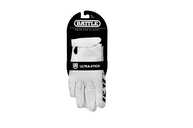 Battle Double Threat Football Gloves  Ultra-Tack Sticky Palm Receivers Gloves  Pro-Style Receiver Gloves, Adult White/White Adult Large - BeesActive Australia