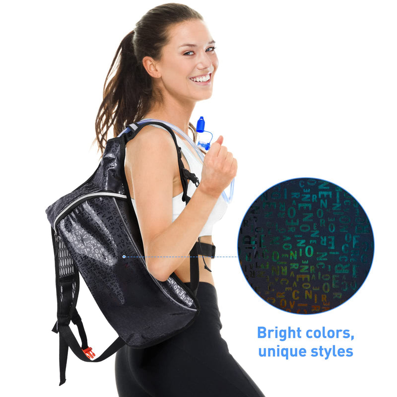 Hydration Pack,Hydration Backpack with 2L Hydration Bladder Lightweight Insulation Water Pack for Festivals,Raves, Hiking, Biking, Climbing, Running and More Black Character - BeesActive Australia