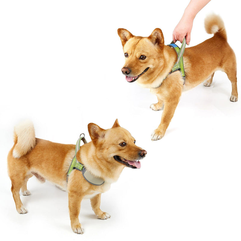 No Pull Dog Harness Adjustable Reflective Breathable Vest Harness Puppy Vest Step-in Dog Vest Soft Mesh Padded Pet Harness with Easy Control Handle for Small to Medium Dogs Yellow XS - BeesActive Australia