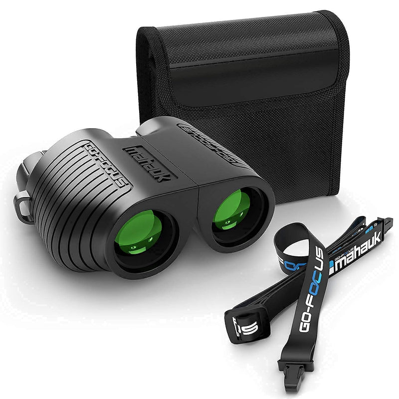 Go-Focus Compact Binoculars for Adults & Kids | Small Travel Binoculars For Bird Watching & Hunting | 10x25 BAK4 Prism | Lightweight & Waterproof | Carry Case & Neck Strap | Range 20m - 1000m | Mahauk - BeesActive Australia
