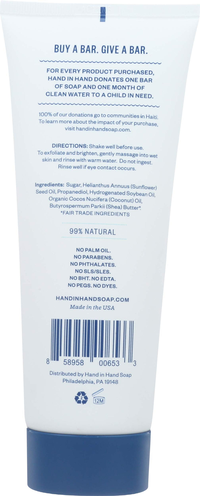 HAND IN HAND Fragrance Free Sugar Scrub, 6 OZ - BeesActive Australia