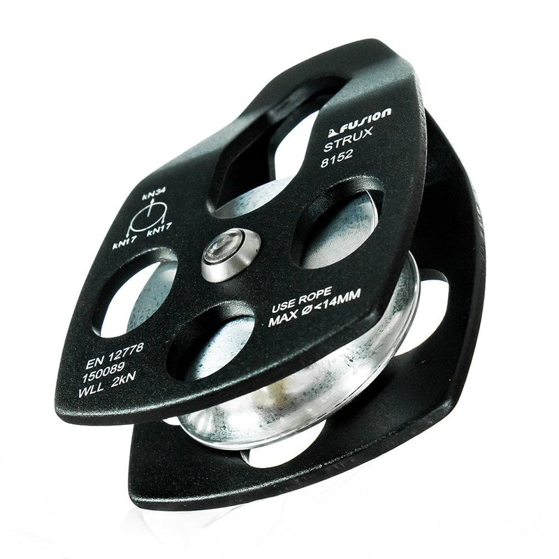 Fusion Climb Strux Aluminum Rescue Side Swing Pulley Matte Black 34KN - BeesActive Australia