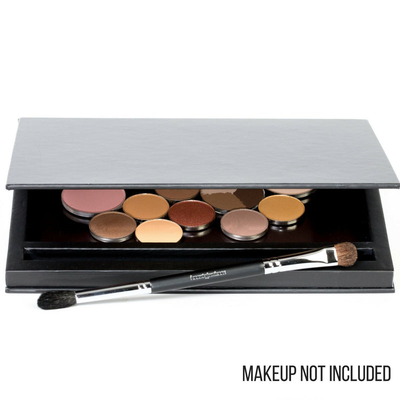 Magnetic Eyeshadow Makeup Palette Empty - Beauty Junkees Large Make Up Pallete Organizer with Mirror, Custom Palette for Depotting Eye Shadow, Blush, Contour, Bronzer, Highlighter Pans, Metal Stickers Large PALETTE - 1PC BLACK - BeesActive Australia