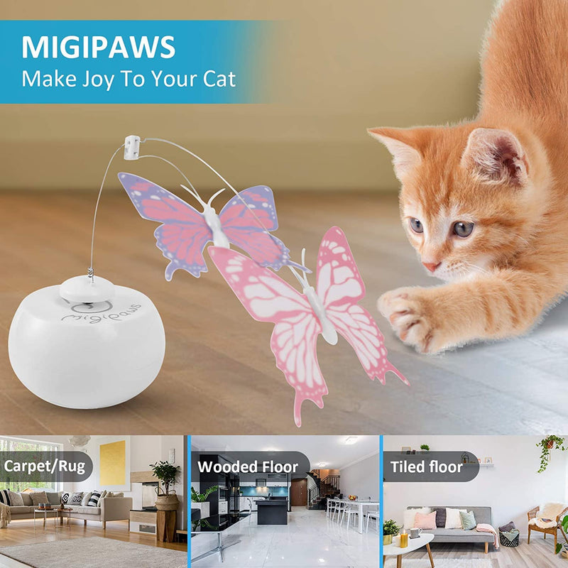 Migipaws Tunnel Cat Toys, Kitten Indoor Addict Interactive Movie with Automatic Butterfly Shadow Play, Innovation Pet Carton Box Toy, Rechargeable Butterfly cat toy - BeesActive Australia