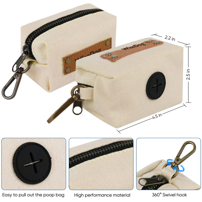 Wisedog Dog Collar and Leash Set Combo: Adjustable Pet Collars with Dog Leashes for Small Medium Large Dogs,Includes 1 Bonus of Poop Bag Holder M(Collar:12"-18";Leash:5 ft) Sand Color - BeesActive Australia