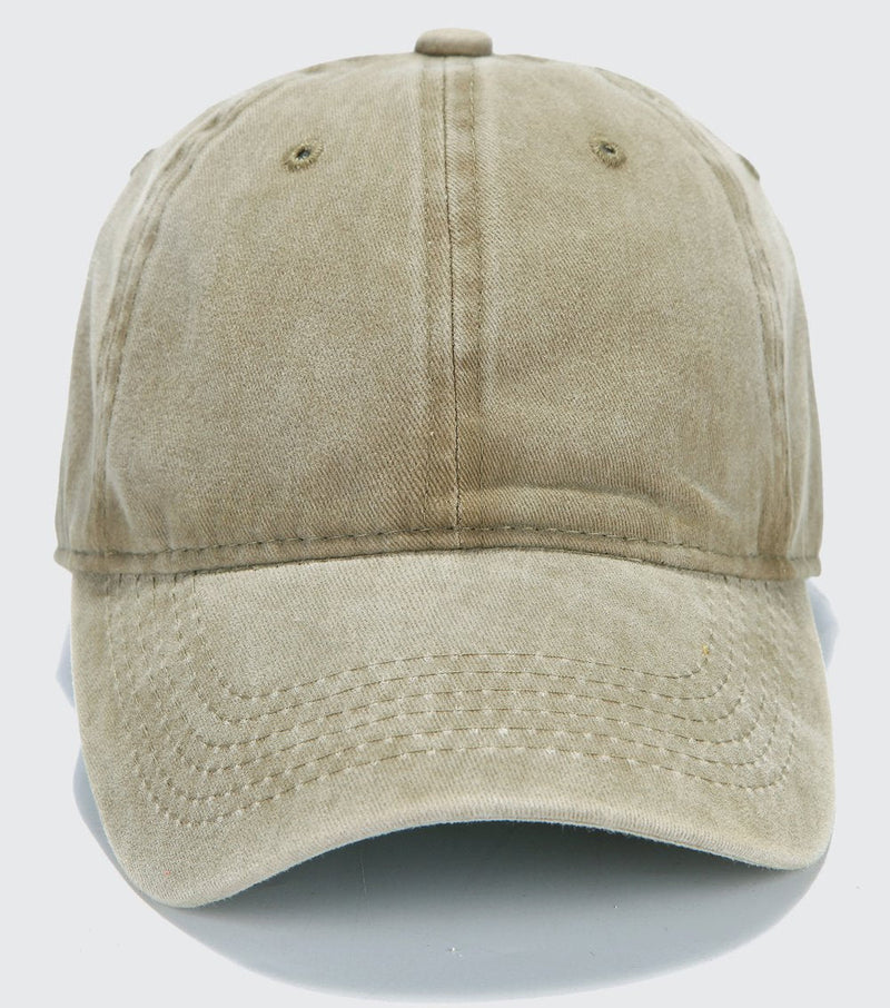 Edoneery Men Women Plain Cotton Adjustable Washed Twill Low Profile Baseball Cap Hat(A1008) A-khaki - BeesActive Australia