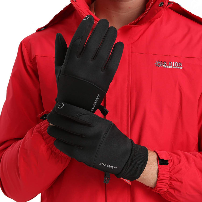 Anqier Winter Gloves,Newest Windproof Warm Touchscreen Gloves Men Women For Cycling Running Outdoor Activities Black-a X-Large - BeesActive Australia