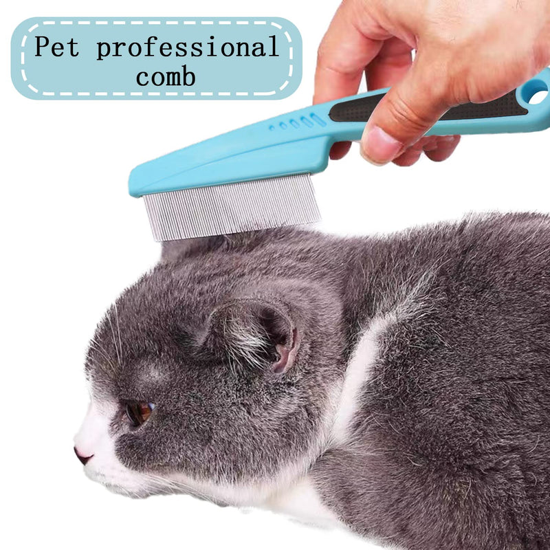 2 Pcs Flea Comb,Dog Comb Cat Comb Dog Hair Comb Pet Combs Pet Grooming Comb Flea Lice Comb Cat Grooming Supplies for Dog/Cat/Small Pets (Blue and Green) - BeesActive Australia