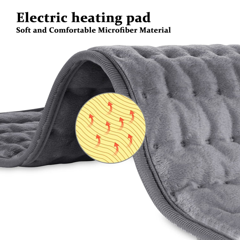 Electric Heating Pads, Heated Pad for Back Pain Muscle Pain Relieve (Dark Grey, 24"X12") Dark Grey 24"X12" - BeesActive Australia