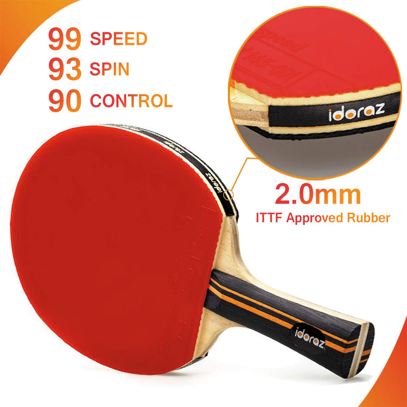 [AUSTRALIA] - Idoraz Table Tennis Paddle Professional Racket - Ping Pong Racket with Carrying Case – ITTF Approved Rubber for Tournament Play Single Paddle 