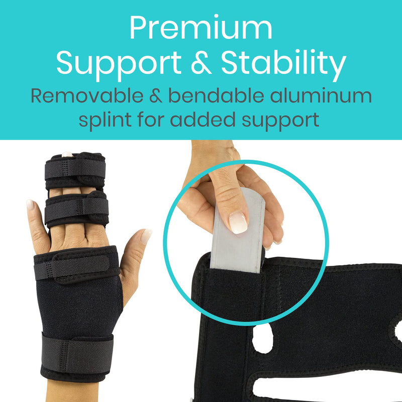 Vive Dual Trigger Finger Splint - Hand Support -Immobilizer For Middle, Pinky, Metacarpal And Ring Fingers - Straightening Braces For Contractures And Broken Fingers And Arthritis - For Men And Women Black - BeesActive Australia