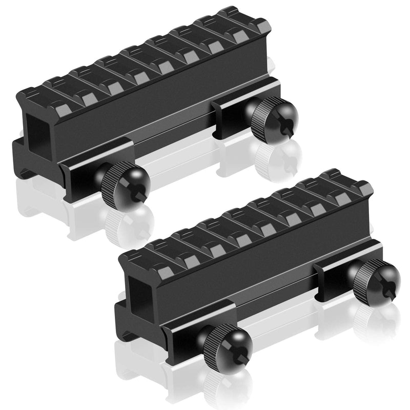 FENTUK Picatinny Riser Mounts, 1 Inch High Profile 8 Slots Picatinny Rail Riser Mount with See Through Design for Scopes Optics Red Dots Sights - 2 Pack - BeesActive Australia