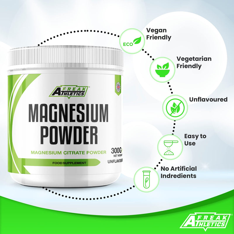 Magnesium Powder 300g - Premium Fully Reacted Magnesium Citrate Powder Suitable for Men & Women UK Made - BeesActive Australia