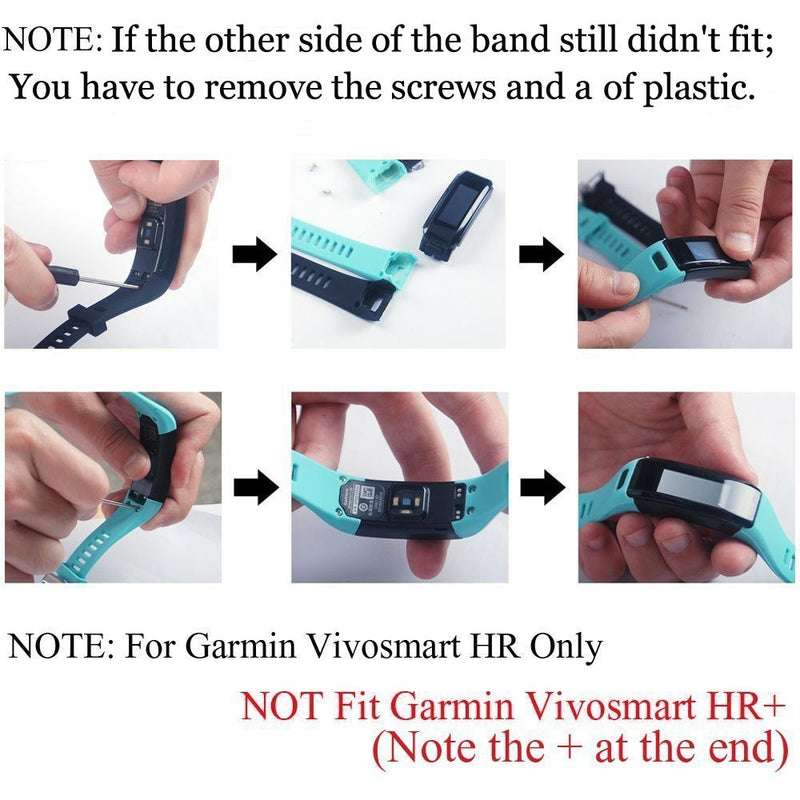 Band for Garmin vivosmart HR, Silicone Strap Replacement Wristband for Garmin vivosmart HR(No Tracker) Style A: Black 5.5"-8.7" wrist - BeesActive Australia
