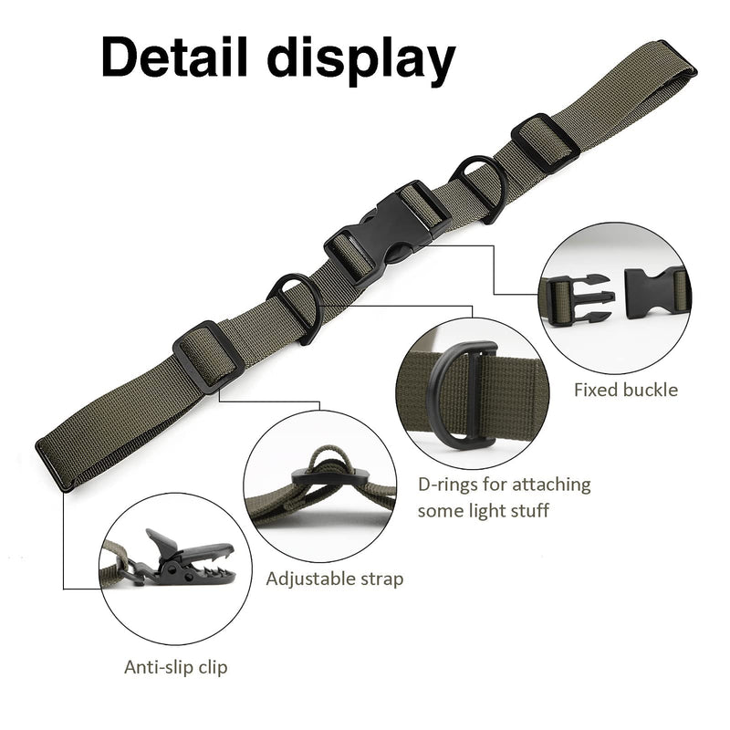 2 Pcs Adjustable Backpack Sternum Straps Chest Belt Hardness Strap with Anti-slip Fixed Clips and Quick Release Buckles for Camping Hiking Jogging(2 Pack /Army green) Army Green - BeesActive Australia