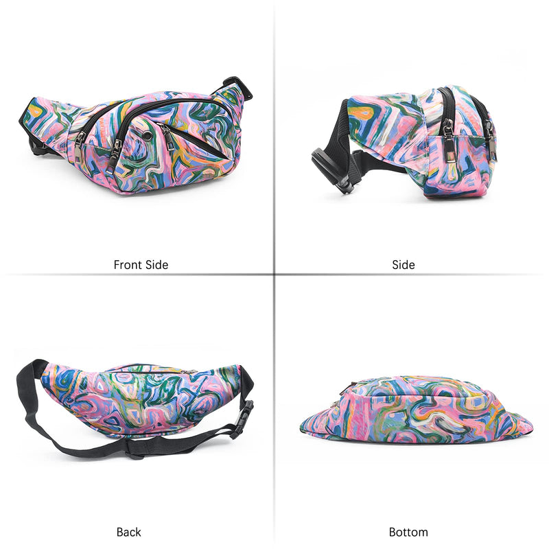 Fanny Pack for Men Women - Long Keeper Multifunction Waist Bag Water Resistant Chest Bag Adjustable Belt Walking Running (Purple) Purple - BeesActive Australia