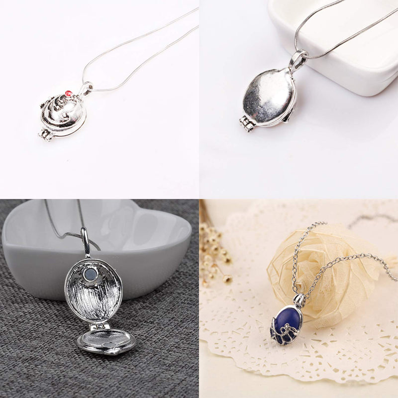 UoYu 2 Pcs The Vampire Diaries Elena Gilbert Opening Vervain Locket Pendant Necklace and Daywalking Katherine Necklace Pendant Charm Necklace-Royal Blue with Transparent Box - BeesActive Australia