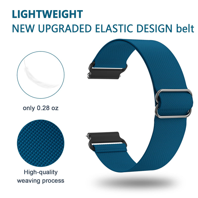 ORIbox 20mm Watch Bands Compatible for Watch Bands, Samsung Galaxy Watch 4, Watch Active 2, Watch 4, Watch 3 41mm, Watch 42mm, Elastic Nylon Woven Loop Wristband, Nylon Blue For Other 20MM - BeesActive Australia