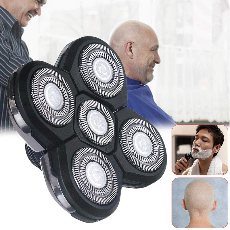 5 Head Shaver Heads, BladeHeads Shaver Replacement for Electric Razor Shaving Bald Tool | Easy Install Head and Face Electric Razor Shaver Head Black - BeesActive Australia