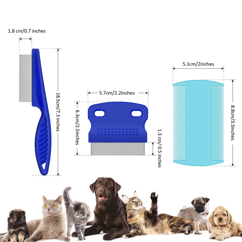 6 Pieces Pet Lice Combs Dog Grooming Flea Comb Cat Tear Stain Comb for Removal Dandruff, Hair Stain, Nit (Pink, Light Blue, Dark Blue, Yellow) Pink, Light Blue, Dark Blue, Yellow - BeesActive Australia