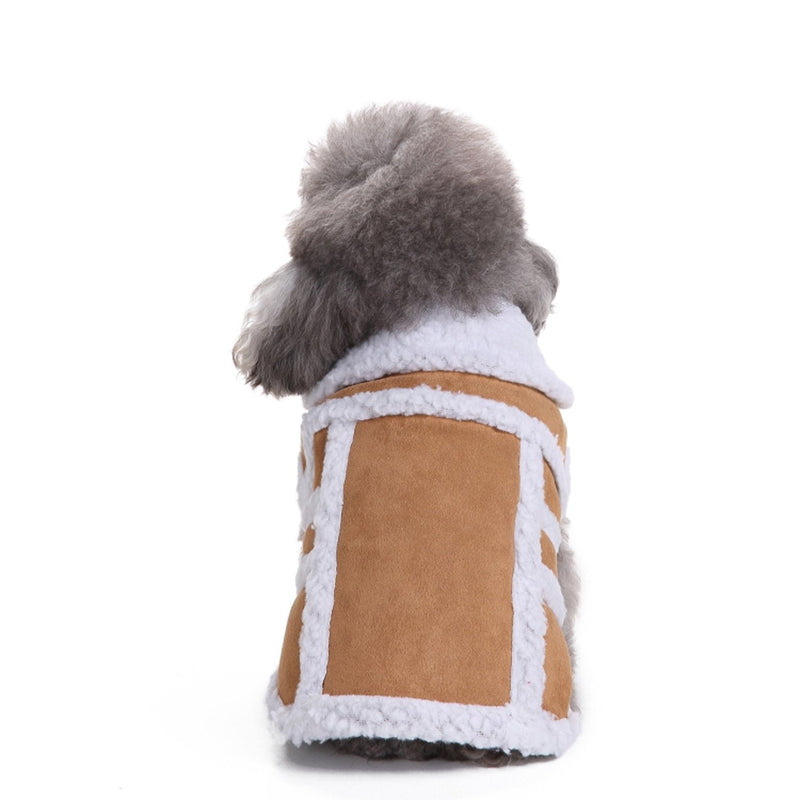 Rypet Small Dog Winter Coat - Shearling Fleece Dog Warm Coat for Small to Medium Breeds Dog Medium (8-12 lbs) Coffee - BeesActive Australia