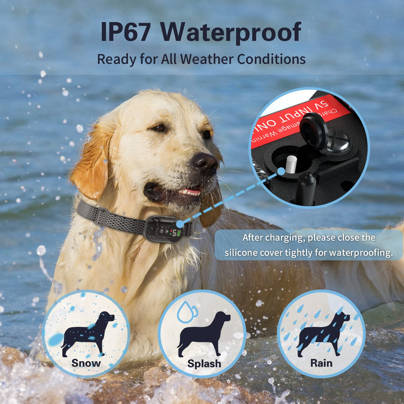 No Bark Collars for Dogs,Bark Collar for Large Medium Small Dogs,Barking Collar,Rechargeable Vibrating Bark Collar with 5 Adjustable Sensitivity Beep Vibration,for 8-150 lbs Dogs,Black - BeesActive Australia